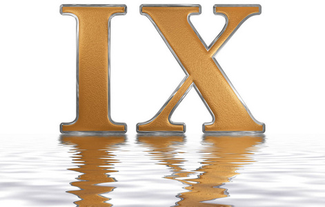 罗马数字九,荷兰,9,9,反映在水面上照片
