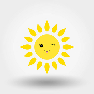 可爱的徽标可爱太阳.眨眼.web 和移动应用程序的图标.