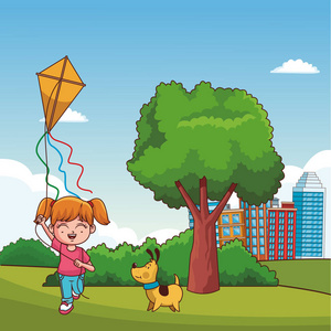 游戏公园孩子们在公园卡通游戏照片