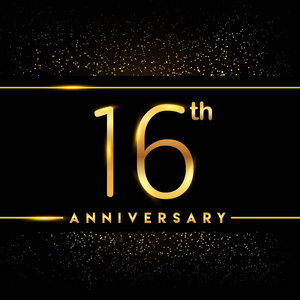 16年周年纪念庆祝标识.