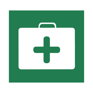 彩色方形架与截面形状内的急救药箱照片