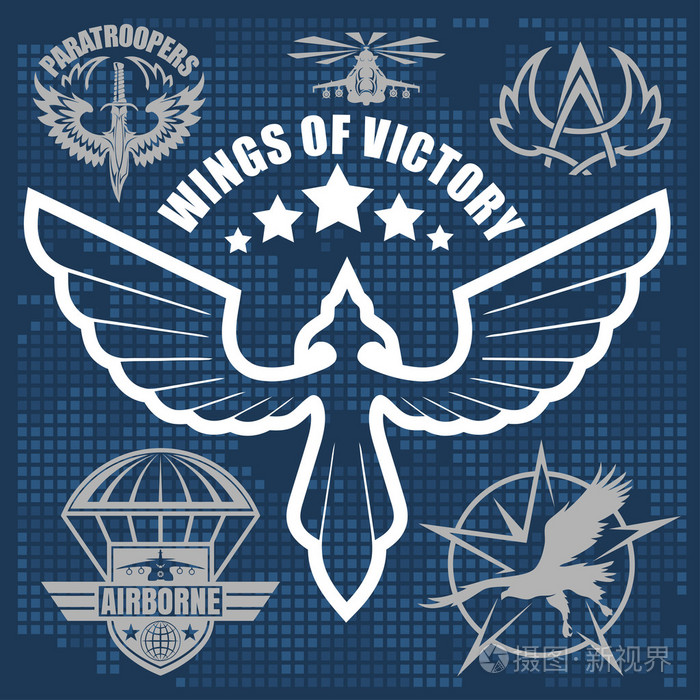 特别股军事标志设置矢量设计模板