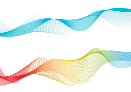 抽象平滑的彩色波向量.曲线流蓝色运动图解.烟雾设计.向量线照片