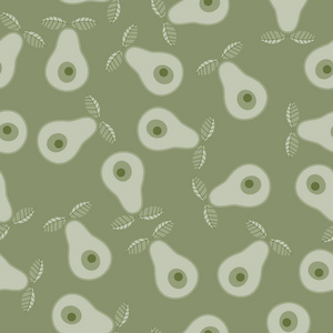 无缝矢量抽象自然2色鳄梨织物织物包装工艺的水平图案