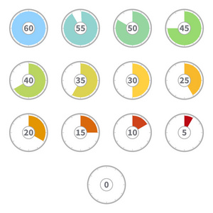 带数字的彩色圆表盘时钟集图片