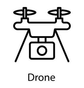 前视图遥控空中无人机与照相机拍照或录影录音