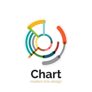 细线图表标志设计。图图标现代彩色平面样式