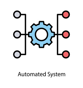 自动解决方案图的平面图标设计图片