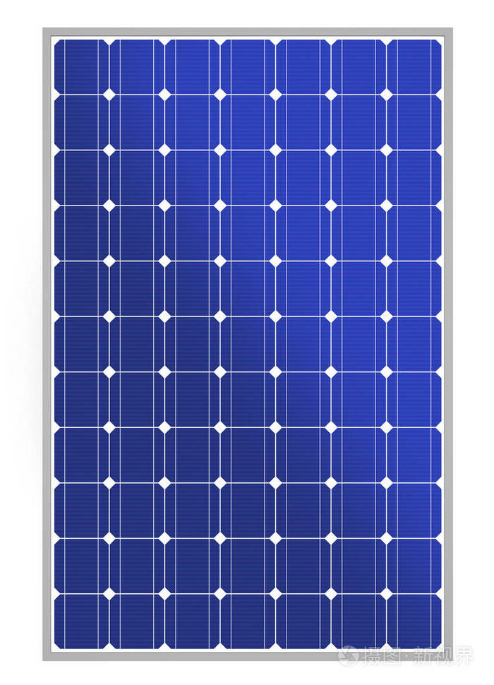 太阳能电池板概念3d 在白色背景上隔离的插图