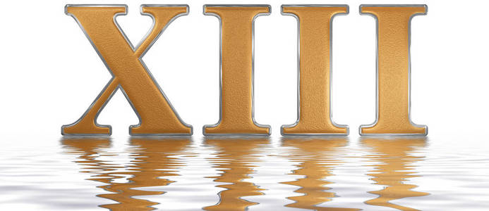 tredecim罗马数字十三,tredecim,13,十三,反映在扫管笏照片