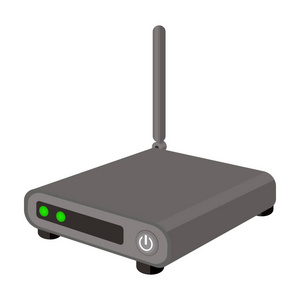 无线路由器矢量图路由器在白色背景上孤立的卡通风格的图标.