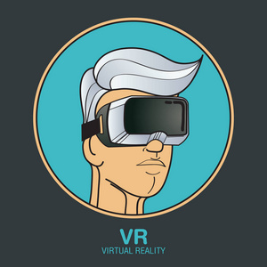 智能手机的 Vr 眼镜矢量图。虚拟现实 h