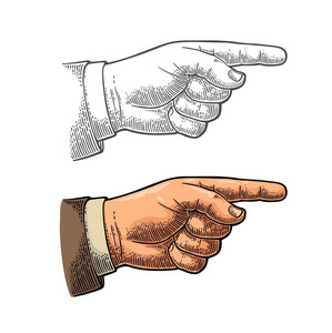 手形指针。为 web 海报 信息图形的手势