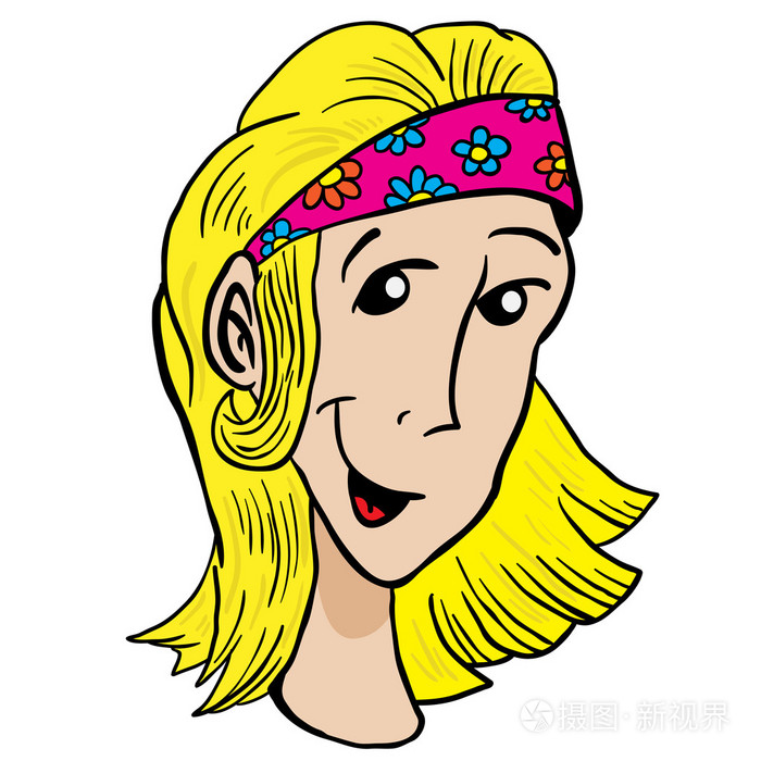 金发女孩卡通插图