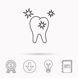 健康的牙齿图标。保护牙齿标志