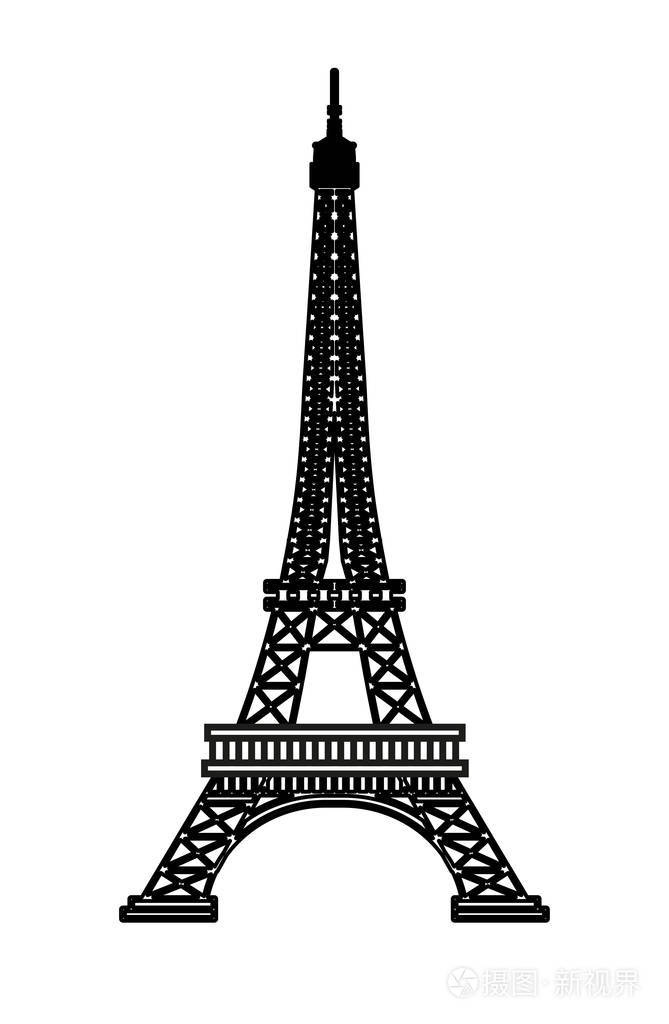 埃菲尔铁塔矢量插画-正版商用图片0q00p6-摄图新视界