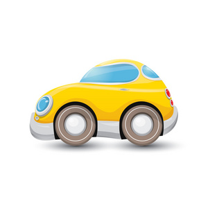 卡通车轮上的房子矢量卡通 orangecar 上白色孤立照片