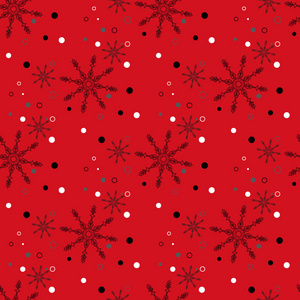 抽象圣诞节和新年的红色背景无缝模式。矢量插画 Eps 10