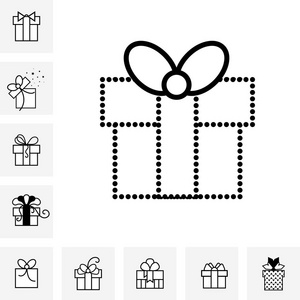 礼品盒与弓或孤立的本矢量图标