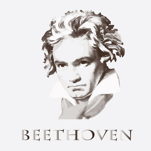 作曲家路德维希  凡  贝多芬。矢量肖像