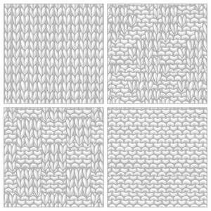 向量集的各种针织编织图案