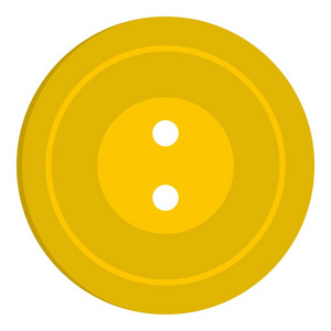 孤立的黄色缝纫按钮图标
