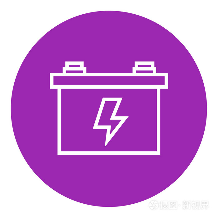 汽车电池线图标
