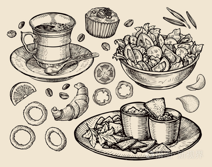 素描矢量图