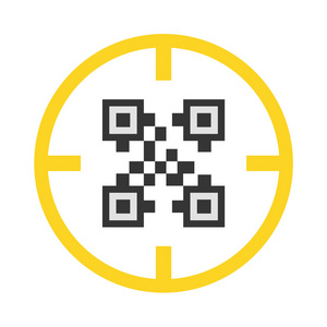 Web 的 Qr 码矢量图标插画家