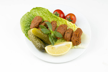 传统土耳其食品碾碎 kofte, kofte