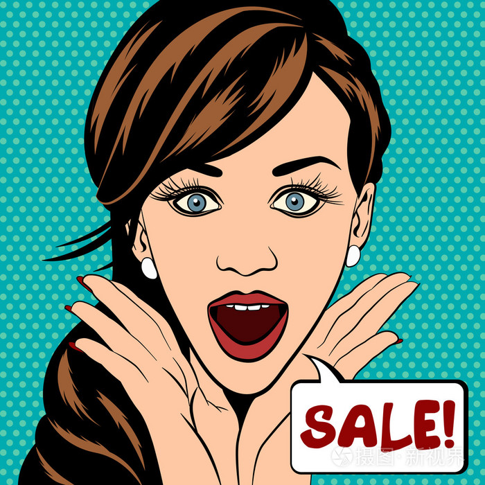 惊讶的女人脸得张大了嘴巴