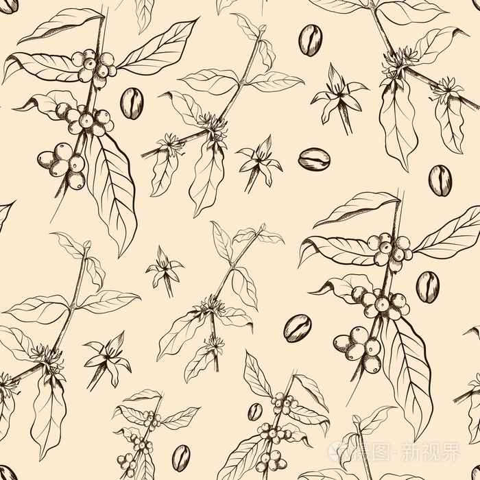 无缝模式的咖啡树