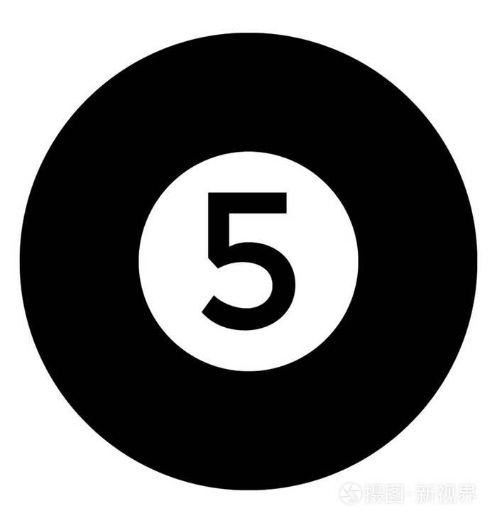 球与数字写在它表示台球游戏图标