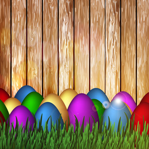复活节彩蛋在草地上