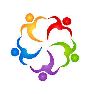 团队合作人手举图标矢量照片