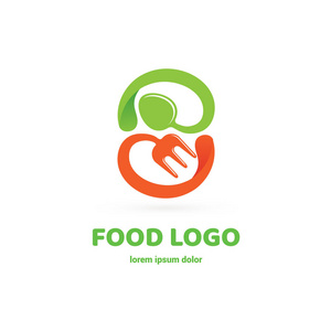 矢量设计烹饪 logo。食品象形文字, 烹饪抽象图标
