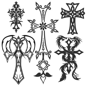 十字架纹身手稿 简易图片