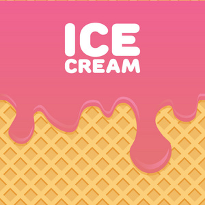 冰激淋模式奶油和 wafle 纹理矢量图