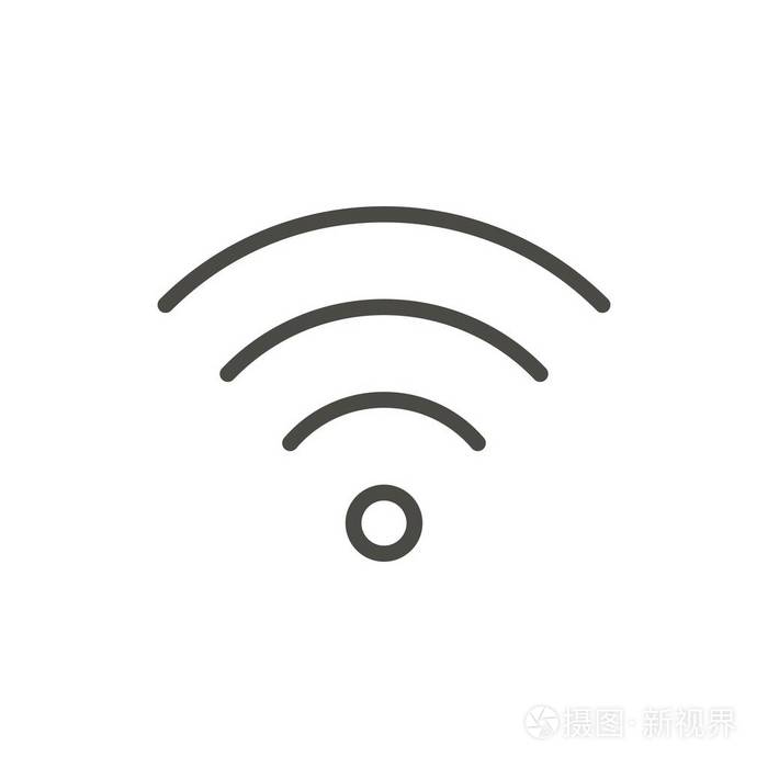 wifi 轮廓图标.矢量无线,线路符号