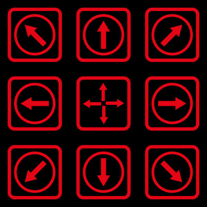 方向箭头平平方的矢量图标图片