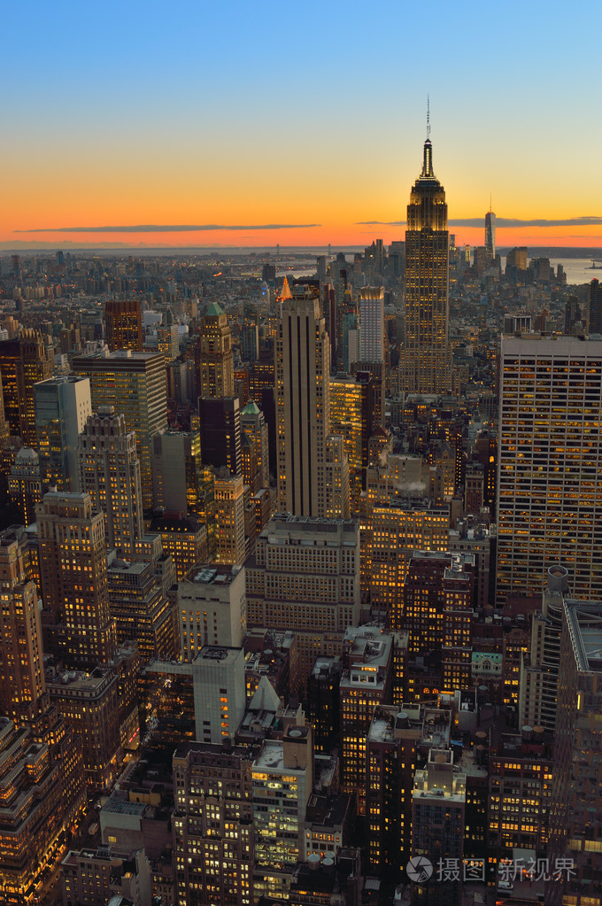 纽约上空的日落
