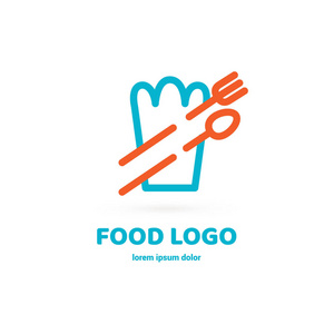 矢量设计烹饪 logo。食品象形文字, 烹饪抽象图标