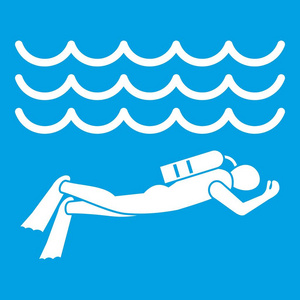 潜水衣潜水员男子跳水套装图标白色