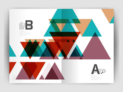 矢量三角形业务年度报告封面打印模板