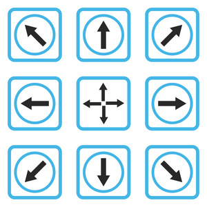 方向箭头平平方的矢量图标图片
