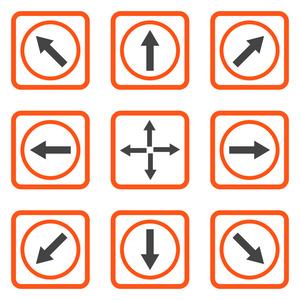 方向箭头平平方的矢量图标图片