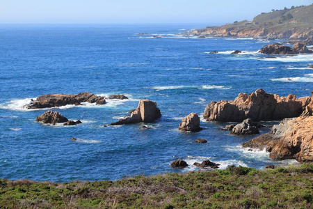 蒙特雷县, 加利福尼亚海岸风景在 Garrapata 州立公园