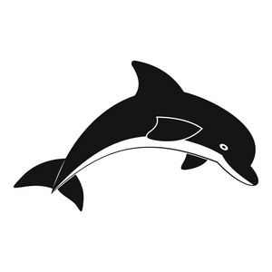 跳跃的海豚图标，简单的样式