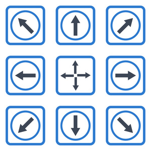 方向箭头平平方的矢量图标图片