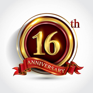 第十六年周年纪念庆祝标识.